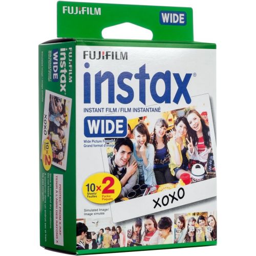 후지필름 Fujifilm instax Wide Instant Film, 20 Exposures, White, New Packaging