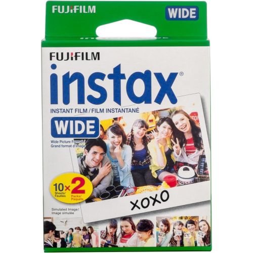 후지필름 Fujifilm instax Wide Instant Film, 20 Exposures, White, New Packaging