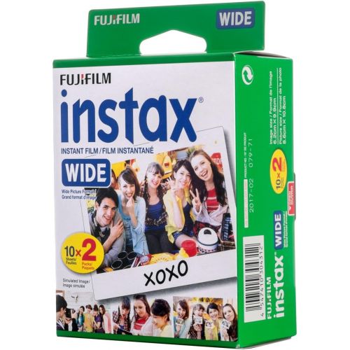 후지필름 Fujifilm instax Wide Instant Film, 20 Exposures, White, New Packaging