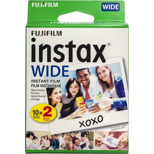 후지필름 Fujifilm instax Wide Instant Film, 20 Exposures, White, New Packaging