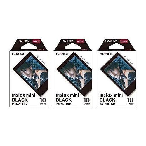 후지필름 Fujifilm Instax Mini Instant Film BLACK FRAME 3-PACK BUNDLE SET , Film Black Frame ( 10 x 3 ) for Mini 90 8 70 7s 50s 25 300 Camera SP-1 Printer