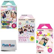 Fujifilm Instax Mini Stained Glass Instant Film, 10 Sheets + Fujifilm Instax Mini Candy Pop Instant Film, 10 Sheets + Fujifilm Instax Mini Shiny Star Instant Film, 10 Sheets