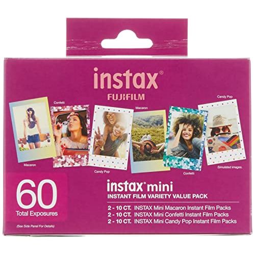 후지필름 Fujifilm Instax Mini Variety Film Value Pack 60 Count (600021110)