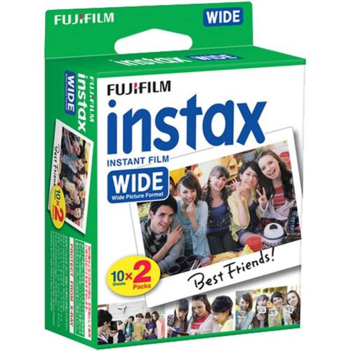 후지필름 Fujifilm Wide Instant Film Twin Pack X2 (40 Sheets) + Camera and Lens Cleaning Cloth