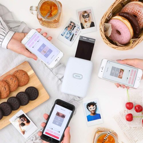 후지필름 Fujifilm Instax Mini Link Smartphone Printer (Ash White) - Fuji Instax Mini Instant Film (20 Sheets) - Instax Accessory Bundle