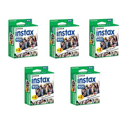 후지필름 Fujifilm Instax Wide Instant Films for Fuji Instax Wide 210 200 100 300, Pack of 5