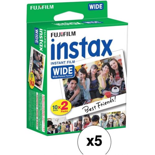 후지필름 Fujifilm Instax Wide Instant Films for Fuji Instax Wide 210 200 100 300, Pack of 5