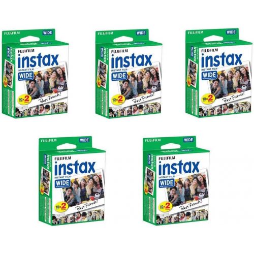 후지필름 Fujifilm Instax Wide Instant Films for Fuji Instax Wide 210 200 100 300, Pack of 5