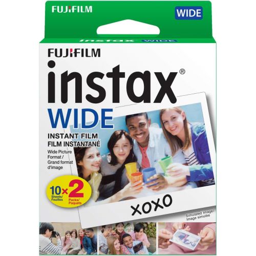 후지필름 Fujifilm Instax Wide 300 Instant Film Camera (Black) and Instax Wide Instant Film, 20 Exposures