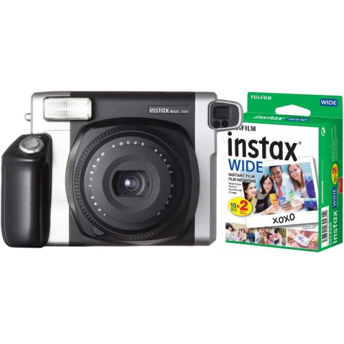 후지필름 Fujifilm Instax Wide 300 Instant Film Camera (Black) and Instax Wide Instant Film, 20 Exposures