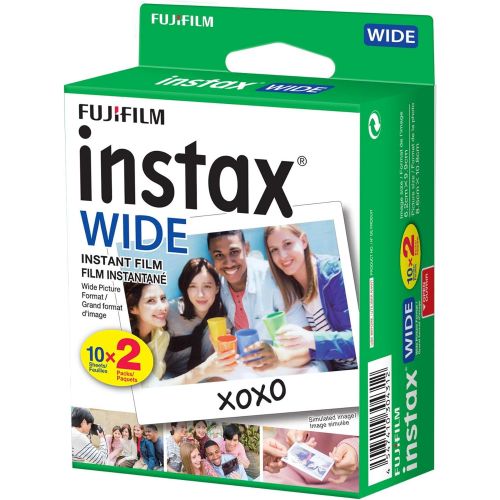 후지필름 Fujifilm Instax Wide 300 Instant Film Camera (Black) and Instax Wide Instant Film, 20 Exposures