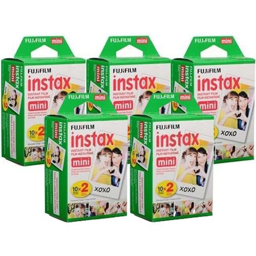 후지필름 Fujifilm Instax Mini Instant Film, 10 Sheets of 5 Pack × 2 (100 Sheets) - Unauthorized product