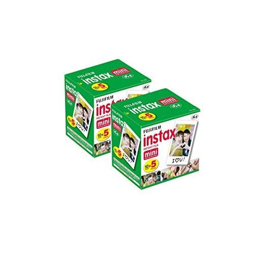 후지필름 Fujifilm Instax Mini Instant Film, 10 Sheets of 5 Pack × 2 (100 Sheets)