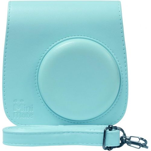 후지필름 Fujifilm Instax Mini 9 Instant Camera Ice Blue with Custom Case + Fuji Instax Film Value Pack (50 Sheets) Flamingo Designer Photo Album for Fuji instax Mini 9 Photos