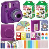 Fujifilm Instax Mini 9 - Instant Camera Clear Purple with Clear Accents with Carrying Case + Fuji Instax Film Value Pack (40 Sheets) Accessories Bundle, Color Filters, Photo Album,