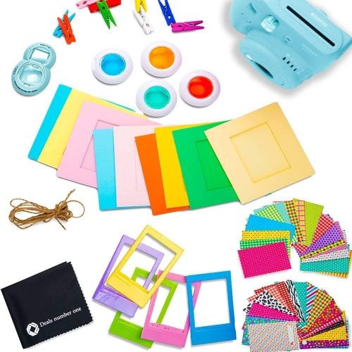 후지필름 FujiFilm Instax Mini 9 Instant Camera + Fujifilm Instax Mini Film (40 Sheets) Bundle with Deals Number One Accessories Including Carrying Case, Color Filters, Photo Album + More (I