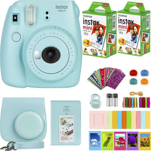 후지필름 FujiFilm Instax Mini 9 Instant Camera + Fujifilm Instax Mini Film (40 Sheets) Bundle with Deals Number One Accessories Including Carrying Case, Color Filters, Photo Album + More (I