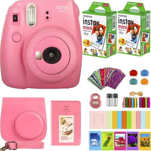 후지필름 FujiFilm Instax Mini 9 Kids Instant Camera + Fujifilm Instax Mini Film (40 Sheets) Bundle with Deals Number One Accessories Including Carrying Case, Color Filters, Photo Album + Mo