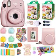 Fujifilm Instax Mini 11 Camera + Fuji Instant Instax Film (40 Sheets) & Includes Case + Assorted Frames + Photo Album + 4 Color Filters and More Bundle (Blush Pink)