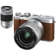 FUJIFILM-Less Digital Camera Mirror Single-Lens X-A1 Double Zoom Lens kit Brown F X-A1BW / 1650 / 50230KIT [International Version, No Warranty]