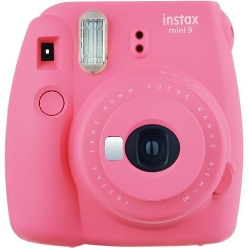 후지필름 Fujifilm Instax Mini 9 Camera + 14 PC Instax Accessories kit Bundle, Includes; Instax Case + Album + Frames & Stickers + Lens Filters + More (Flamingo Pink)