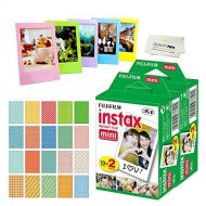 Fujifilm Instax Mini Instant Film, 2 Twin Packs (40 Sheets)+ Frames & Stickers