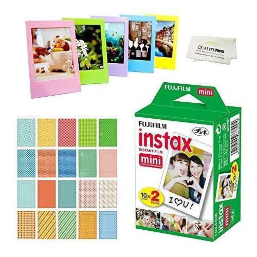 후지필름 Fujifilm Instax Mini Instant Film,Twin Pack (20 Sheets)+ Frames & Stickers