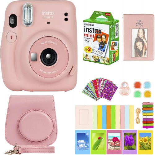 후지필름 Fujifilm Instax Mini 11 Camera with Fujifilm Instant Mini Film (20 Sheets) Bundle with Deals Number One Accessories Including Carrying Case, Color Filters, Photo Album, Stickers +