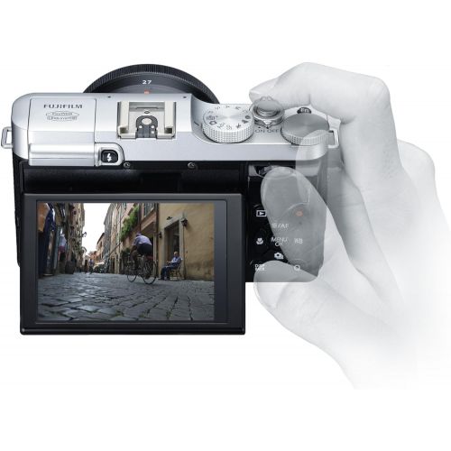 후지필름 Fujifilm X-M1 Compact System 16MP Digital Camera with 3-Inch LCD Screen - Body Only (Silver)