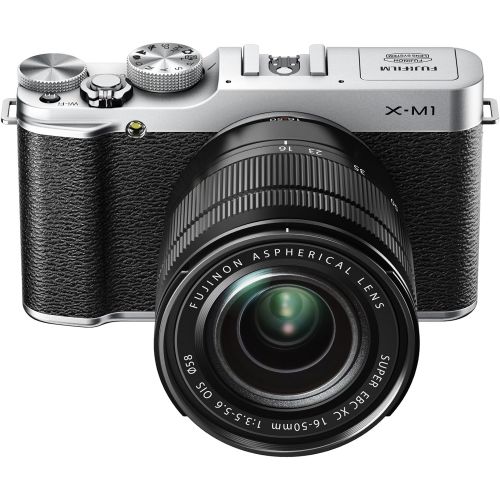 후지필름 Fujifilm X-M1 Compact System 16MP Digital Camera with 3-Inch LCD Screen - Body Only (Silver)