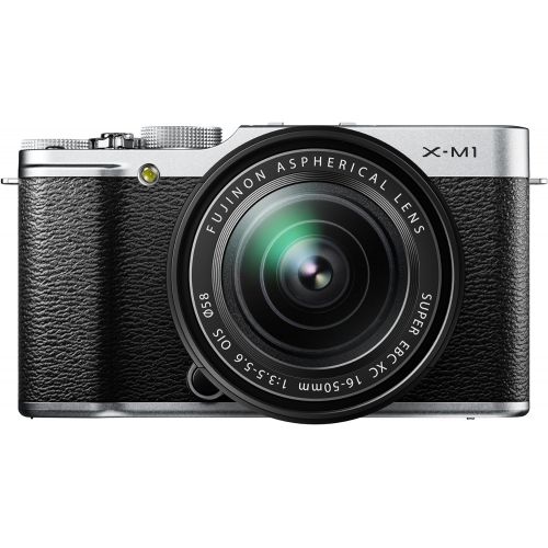 후지필름 Fujifilm X-M1 Compact System 16MP Digital Camera with 3-Inch LCD Screen - Body Only (Silver)