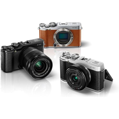 후지필름 Fujifilm X-M1 Compact System 16MP Digital Camera with 3-Inch LCD Screen - Body Only (Silver)