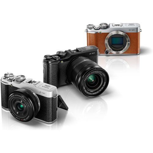 후지필름 Fujifilm X-M1 Compact System 16MP Digital Camera with 3-Inch LCD Screen - Body Only (Silver)