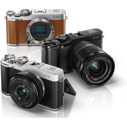 후지필름 Fujifilm X-M1 Compact System 16MP Digital Camera with 3-Inch LCD Screen - Body Only (Silver)