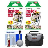 Essentials Bundle for Fujifilm Instax Mini 8, Mini 9, Mini 11, Mini 70 & Mini 90 Instant Film Camera with 40 Twin Color Prints + Deluxe Case + Cleaning Kit
