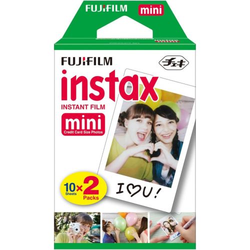 후지필름 Essentials Bundle for Fujifilm Instax Mini 8, Mini 9, Mini 11, Mini 70 & Mini 90 Instant Film Camera with 40 Twin Color Prints + Deluxe Case + Cleaning Kit