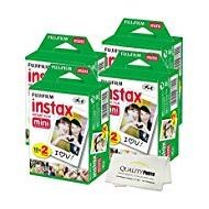 Fujifilm INSTAX Mini Instant Film (White) for Fujifilm Mini 8 & Mini 9 Cameras w/Microfiber Cloth by Quality Photo (80 Film Sheets)