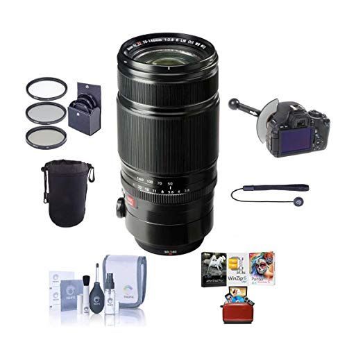 후지필름 Fujifilm XF 50-140mm (76-213mm) F2.8 R LM OIS WR Lens - Bundle with 72mm Filter Kit, Lens Case, Cleaning Kit, Capleash, DSLR Follow Focus & Rack Focus, Mac Software Package