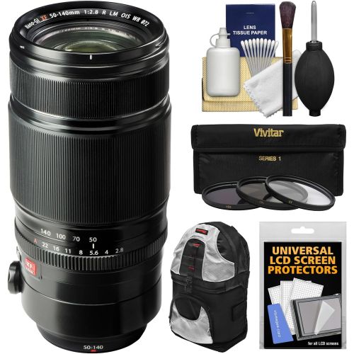 후지필름 Fujifilm 50-140mm f/2.8 R LM OIS WR Zoom Lens with Backpack + 3 UV/CPL/ND8 Filters Kit for X-A2, X-E2, X-E2s, X-M1, X-T1, X-T10, X-Pro2 Cameras