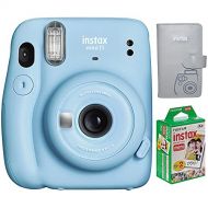 Fujifilm 16654762 Instax Mini 11 Instant Film Camera, Sky Blue Bundle with Fujifilm Instax Mini Series 108 Photo Wallet Album and Instax Mini Twin Pack Picture Format Instant Dayli