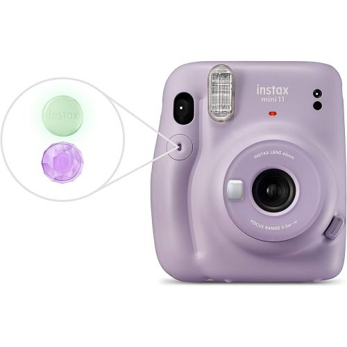 후지필름 Fujifilm Instax Mini 11 Camera + 2X Fuji Instant Instax Film (40 Sheets) Includes Camera Case + Frames, Photo Album, 4 Color Filters and More Top Accessories Bundle (Lilac Purple)