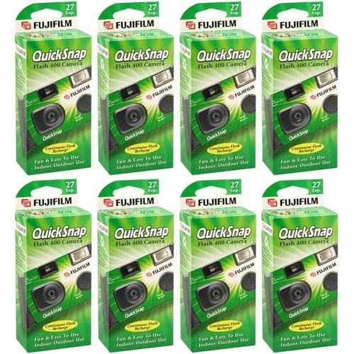 후지필름 Fujifilm Quicksnap Flash 400 Single-Use Camera with Flash, Pack of 8