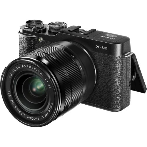 후지필름 Fujifilm X-M1 Compact System 16MP Digital Camera Kit with 16-50mm Lens and 3-Inch LCD Screen (Black)