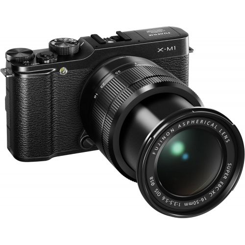 후지필름 Fujifilm X-M1 Compact System 16MP Digital Camera Kit with 16-50mm Lens and 3-Inch LCD Screen (Black)