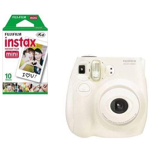 후지필름 Fujifilm Instax Mini 7s White + 10 Exposures Instant Film Camera (New)