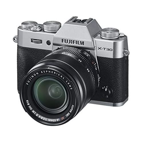 후지필름 Fujifilm X-T30 Mirrorless Digital Camera, Silver with Fujinon XF18-55mm F2.8-4 R LM Optical Image Stabiliser Lens kit