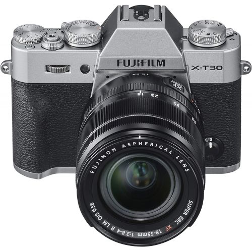 후지필름 Fujifilm X-T30 Mirrorless Digital Camera, Silver with Fujinon XF18-55mm F2.8-4 R LM Optical Image Stabiliser Lens kit