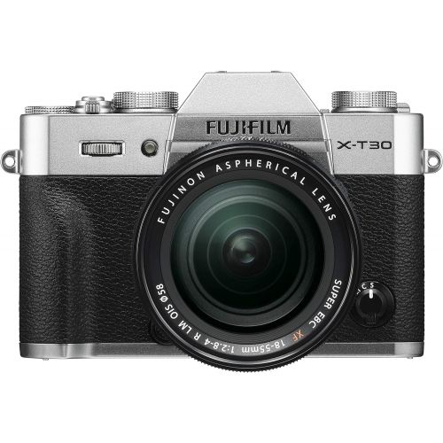 후지필름 Fujifilm X-T30 Mirrorless Digital Camera, Silver with Fujinon XF18-55mm F2.8-4 R LM Optical Image Stabiliser Lens kit