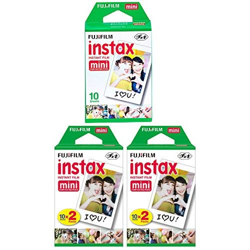 후지필름 Fujifilm INSTAX Mini Instant Film 5 Pack 50 Sheets (White) for Fujifilm Mini 8 and Mini 9 Cameras