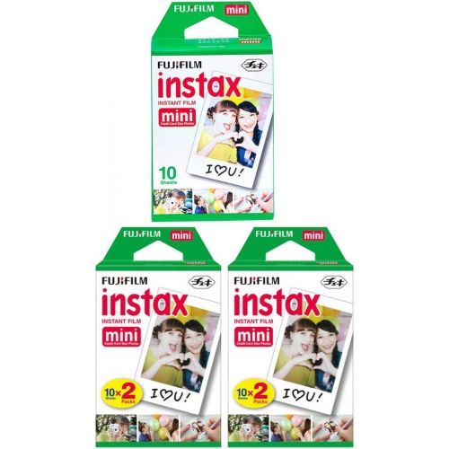 후지필름 Fujifilm INSTAX Mini Instant Film 5 Pack 50 Sheets (White) for Fujifilm Mini 8 and Mini 9 Cameras